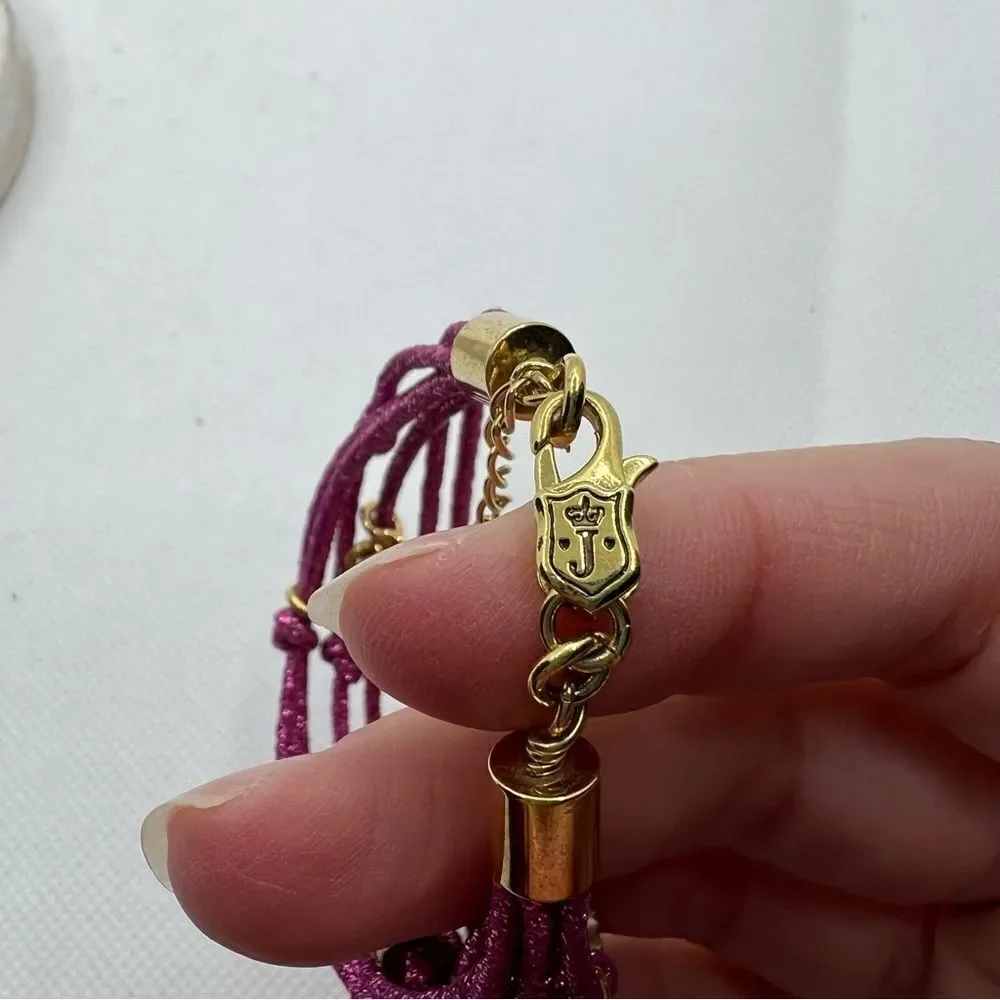 🍭4/$20 Girl’s purple glitter cord gold charm bracelet